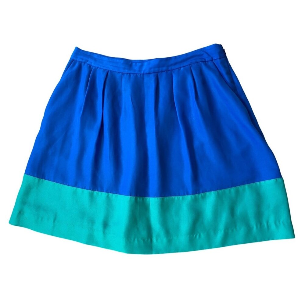 J.Crew Skirt Two-Tone Blue Green Knee-Length Size 6